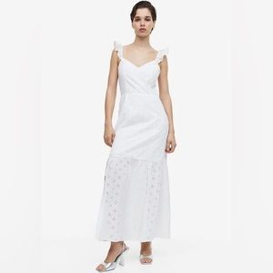 H&M White Embroidered Dress